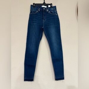 KanCan Dark Blue high rise ankle skinny jeans